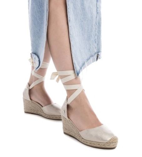 ORO Espadrilles 172642 (39), Doré, 5 à 8 cm, Lacets, Casuel - Refresh - Modalova