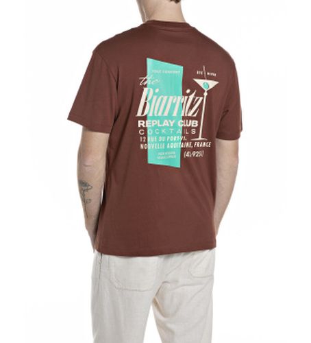 M3374.000.23608P T-shirt imprimé cocktail (L), Marron, Casuel, Coton, Manche courte - Replay - Modalova