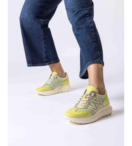 A-4001_941_11961 Azure Cyber Leather Sneakers (37), Cuir, Plat, 3 à 5 cm, Lacets, Casuel - Wonders - Modalova