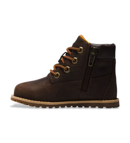 Pour garçon. TB1A2NC39311 Bottes en cuir Pokey Pine marron (22), Plat, Fermeture éclair, Casuel, mode enfantine - Timberland - Modalova