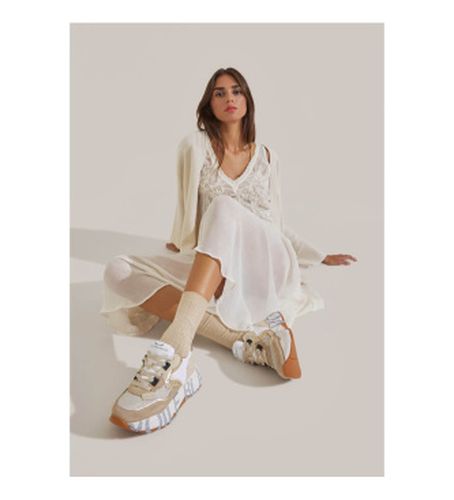 Baskets en cuir Club105 , doré (36), 3 à 5 cm, Lacets, Casuel - Voile blanche - Modalova