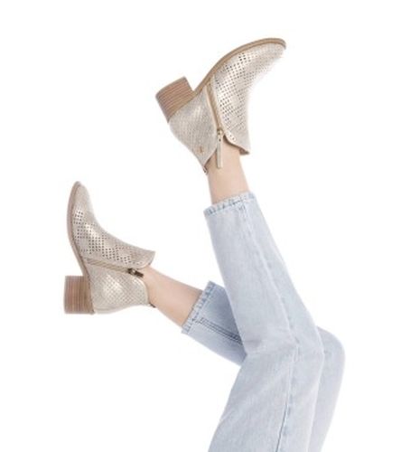 ORO Bottines en cuir 143961 (37), Doré, 5 à 8 cm, Fermeture éclair, Casuel - XTI - Modalova