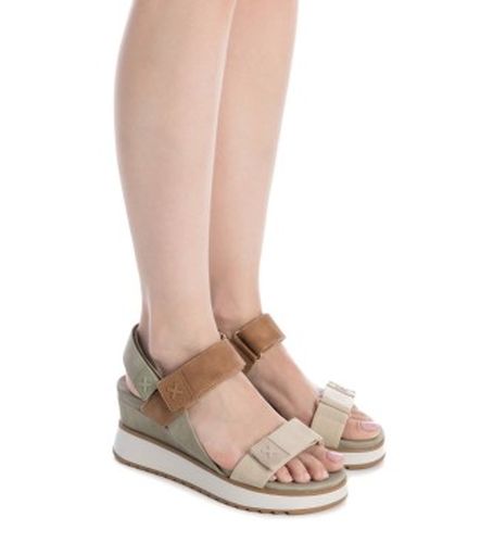 KAKI Sandales 143848 (36), 5 à 8 cm, Velcro, Casuel - XTI - Modalova