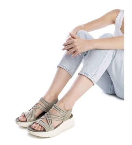 KAKI Sandales 144100 (37), Tissu, 3 à 5 cm, Aucun, Casuel - XTI - Modalova