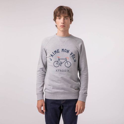 Sweat gris 'j'aime mon vélo' - FAGUO - Modalova