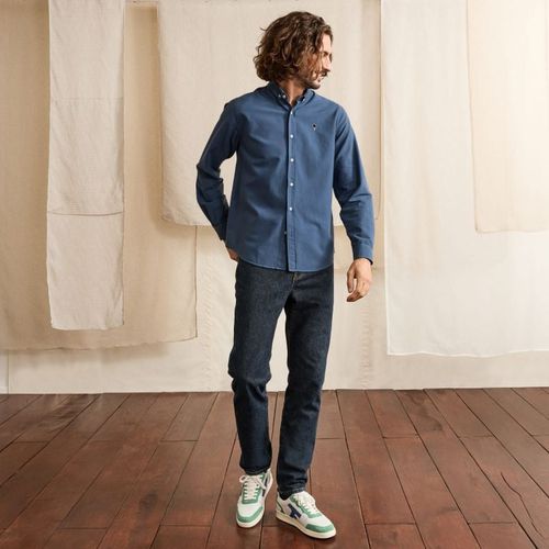 Chemise bleu marine broderie arbre - FAGUO - Modalova