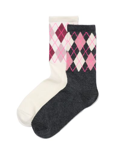 2 paires de chaussettes femme avec coton et paillettes rose - HEMA
