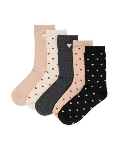 Chaussettes En Coton Cœurs - 5 Paires () - HEMA - Modalova