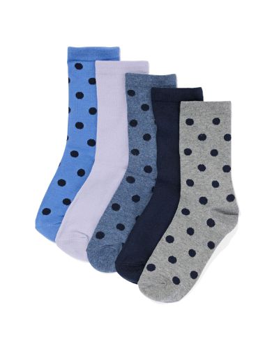 Chaussettes En Coton À Pois - 5 Pairesbleu () - HEMA - Modalova