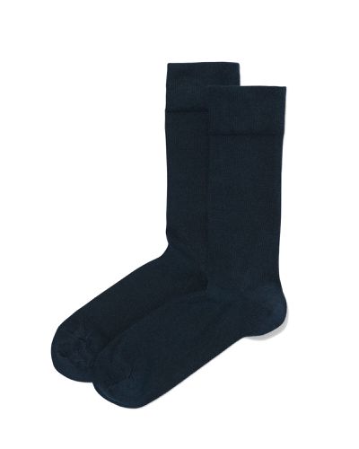 5 paires de chaussettes homme avec coton bleu foncé - HEMA