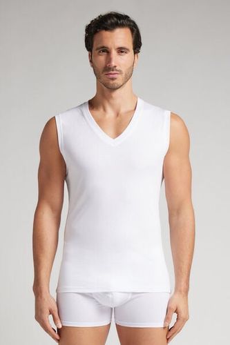 Premium Mercerized Cotton Tank Top with Wide Shoulder Bands Man White Size L - Intimissimi - Modalova