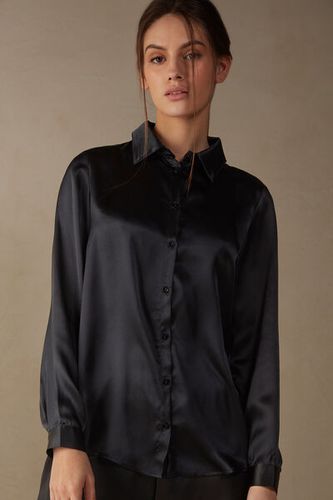 Long Sleeve Silk Shirt Woman Black Size L - Intimissimi - Modalova