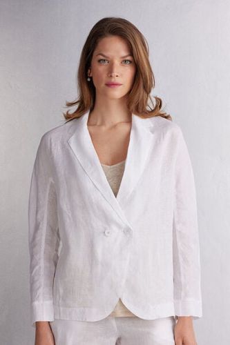 Linen Cloth Double Breasted Jacket Woman White Size S - Intimissimi - Modalova