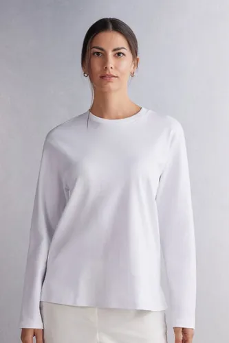 Long Sleeve Top in Cotton Woman White Size S - Intimissimi - Modalova