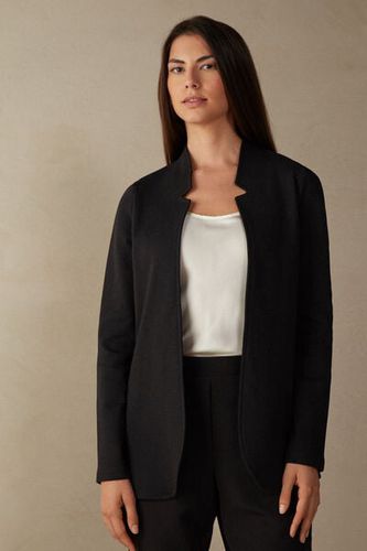Long-Sleeved Cotton Interlock Cardigan Woman Black Size S - Intimissimi - Modalova