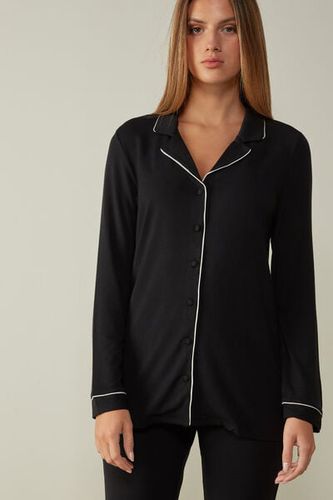 Long-Sleeve Micromodal Pajama Top Woman Black Size L - Intimissimi - Modalova