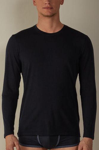 Long-sleeve Crew-Neck Merino-Wool Top Man Blue Size M - Intimissimi - Modalova