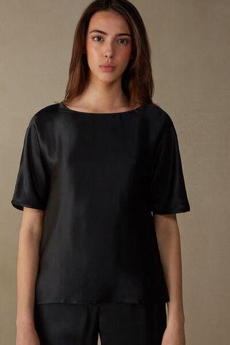 Short Sleeve Silk and Modal Top Woman Black Size M - Intimissimi - Modalova