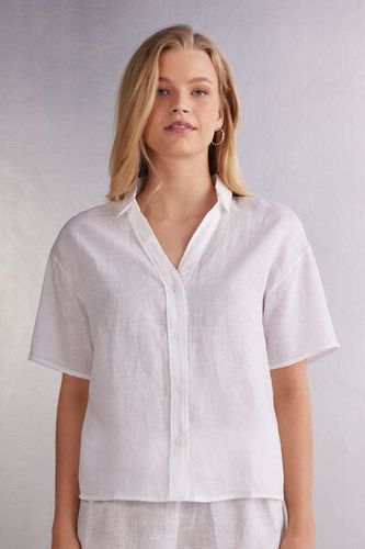 Short Sleeve Linen Cloth Shirt Woman White Size M - Intimissimi - Modalova
