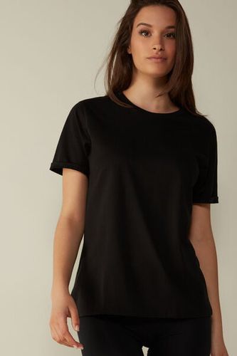 Superior Cotton Short Sleeve Top Woman Black Size S/M - Intimissimi - Modalova