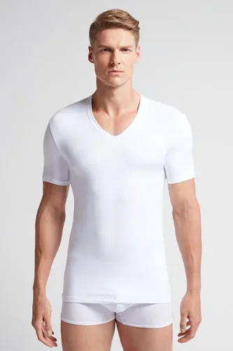Stretch Superior Cotton V-Neck T-Shirt Man White Size S - Intimissimi - Modalova