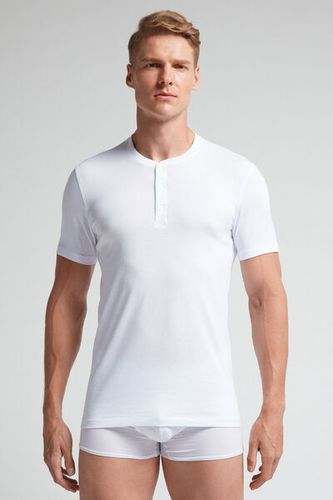 Superior Cotton Henley T-Shirt Man White Size S - Intimissimi - Modalova