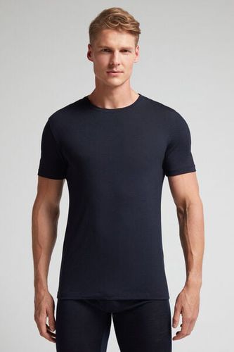 Stretch Merino Wool Short-Sleeve T-Shirt Man Blue Size L - Intimissimi - Modalova