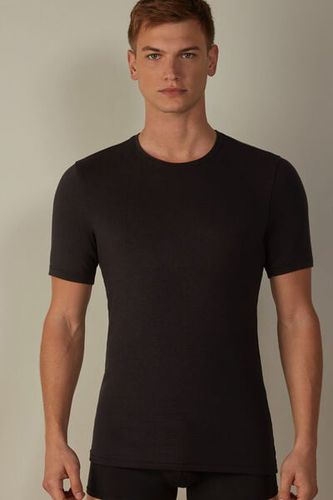 Short-Sleeve Modal-Cashmere Top Man Black Size XL - Intimissimi - Modalova