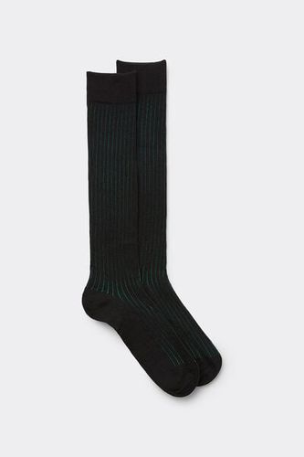 Ribbed Soft Cotton Knee Socks Man Black Size 40-41 - Intimissimi - Modalova