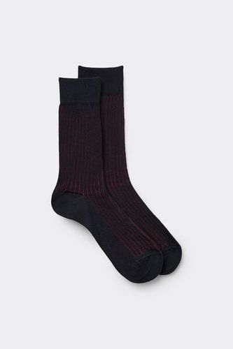 Ribbed Soft Cotton Short Socks Man Blue - Intimissimi - Modalova
