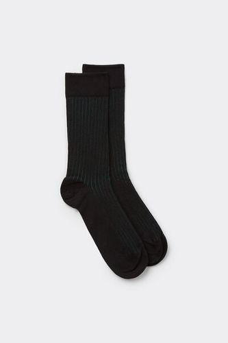 Ribbed Soft Cotton Short Socks Man Black Size 40-41 - Intimissimi - Modalova