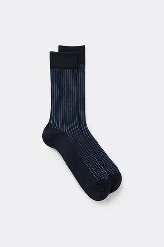Ribbed Lisle Cotton Crew Socks Man Blue Size 40-41 - Intimissimi - Modalova