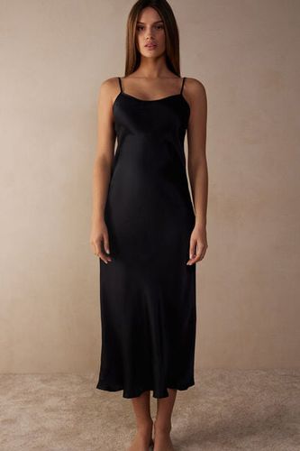 Midi-Length Slip in Silk Woman Black Size L - Intimissimi - Modalova