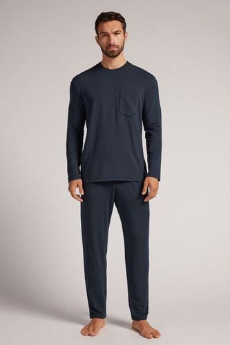 Full Length Plush Modal Pajamas Man Blue Size XL - Intimissimi - Modalova