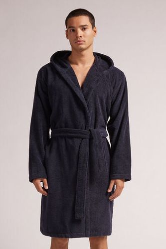 Cotton Terrycloth Bathrobe Man Blue Size S/M - Intimissimi - Modalova