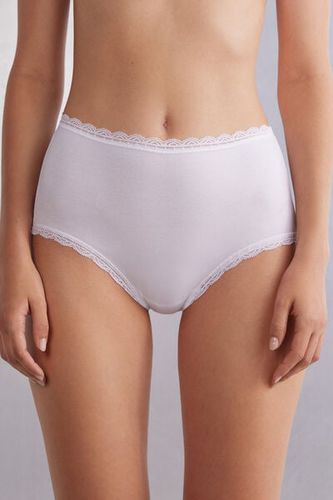 High Rise Cotton and Lace Hipsters Woman Size 3 - Intimissimi - Modalova