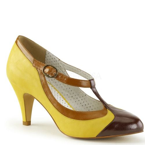 Escarpins salomés jaunes style rétro - Pointure : 38 - Pinup Couture - Modalova