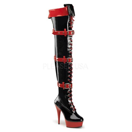 Cuissardes fétichistes noires et rouges - Pointure : 36 - Chaussures femmes Funtasma - Modalova