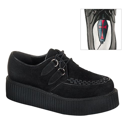 Chaussure gothique croute de cuir noir creeper-402s - Pointure : 45 - Demonia - Modalova