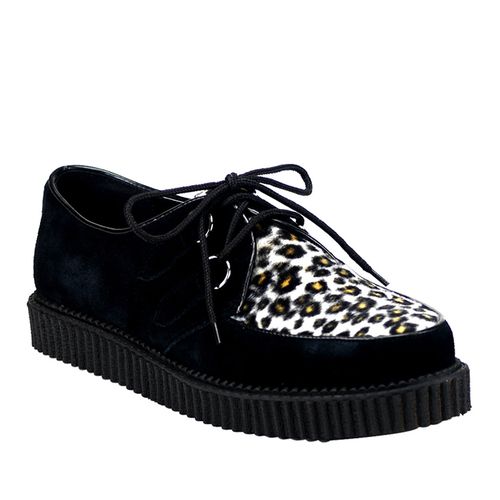 Chaussure punk coloris noir et léopard creeper-600 - Pointure : 39 - Demonia - Modalova