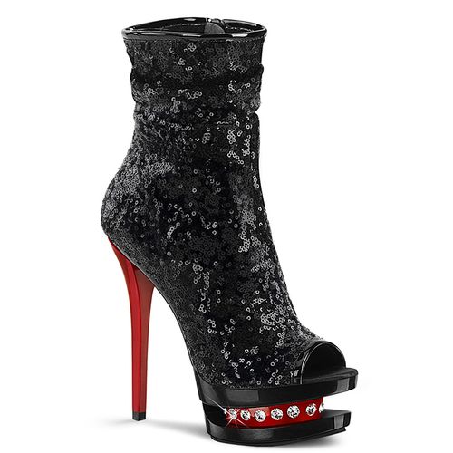 Bottines habillées coloris noir et rouge - Pointure : 35 - Chaussures femmes Pleaser - Modalova