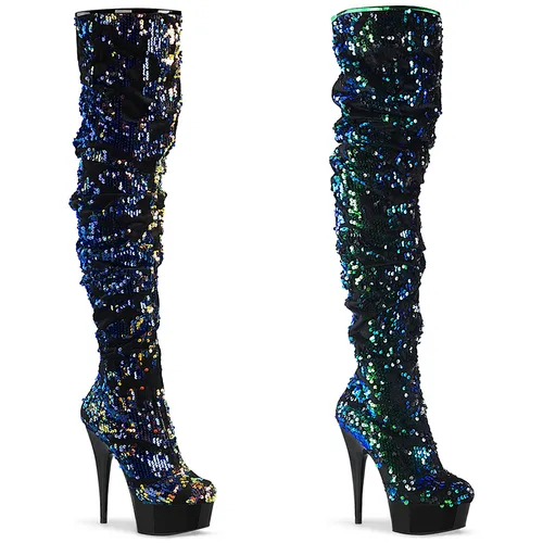 Cuissardes sequins - Pointure : 38 - Couleur : Bleu - Pleaser - Modalova