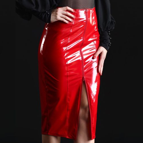 Jupe longue rouge vinyl - Taille : XS 34 - Mode Patrice Catanzaro - Modalova