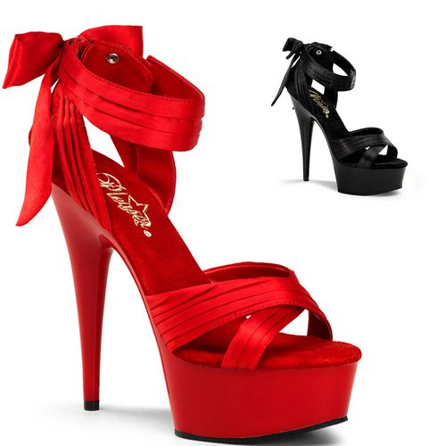 Sandale satinée rouge ou noire - Pointure : 46 - Couleur : Noir - Pleaser - Modalova