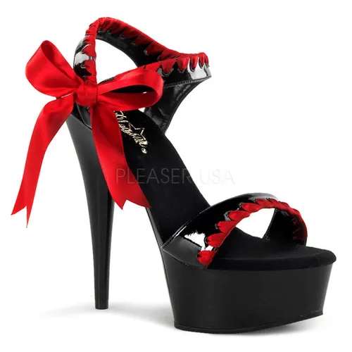 Sandale chic noire et rouge - Pointure : 46 - Chaussures femmes Pleaser - Modalova