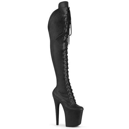 Genouillère haute plateforme à laçet noir mat - Pointure : 42 - Pleaser - Modalova