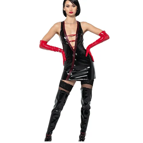 Robe courte vinyle noir - Taille : S 36 - Mode Patrice Catanzaro - Modalova