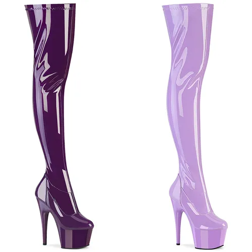 Cuissardes vernies plateforme - Pointure : 46 - Couleur : Violet - Pleaser - Modalova