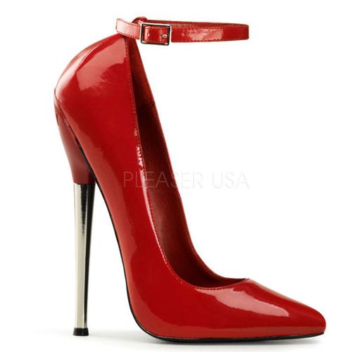 Escarpins rouge vernis talon aiguille métal - Pointure : 43 - Chaussures femmes Devious - Modalova