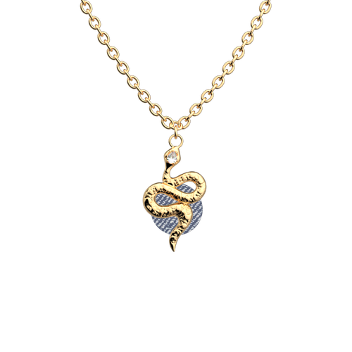 Collier Serpent, cuir réversible / - Les Georgettes - Modalova